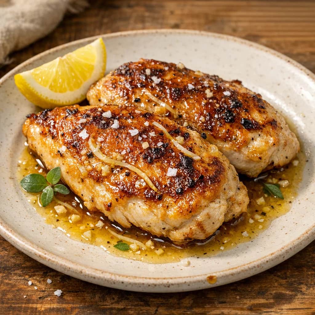 Mediterranean Herb Chicken - Tender chicken breast with Mediterranean herbs and vegetables.